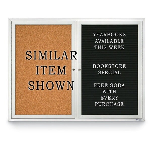 Indoor Enclosed Combo Board, 72"x36", Satin Frame/Blue & Surf